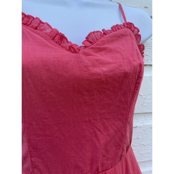 Mi Ami Dress Womens XXS Pink Tiered Ruffle Sweatheart Sleeveless Mini Strappy - Picture 4 of 6